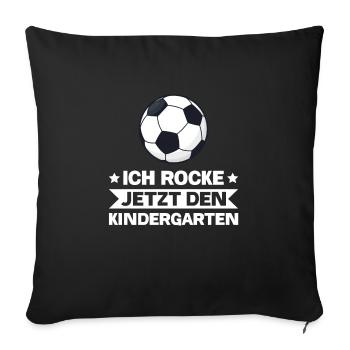 Kindergartenkind Einhorn Kindergarten-Anfang - Sofakissenbezug 45 x 45 cm - Schwarz - Vorne