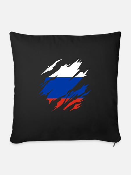 Russland-Flagge Russland Russisch Geschenk - Sofakissenbezug 45 x 45 cm - Schwarz