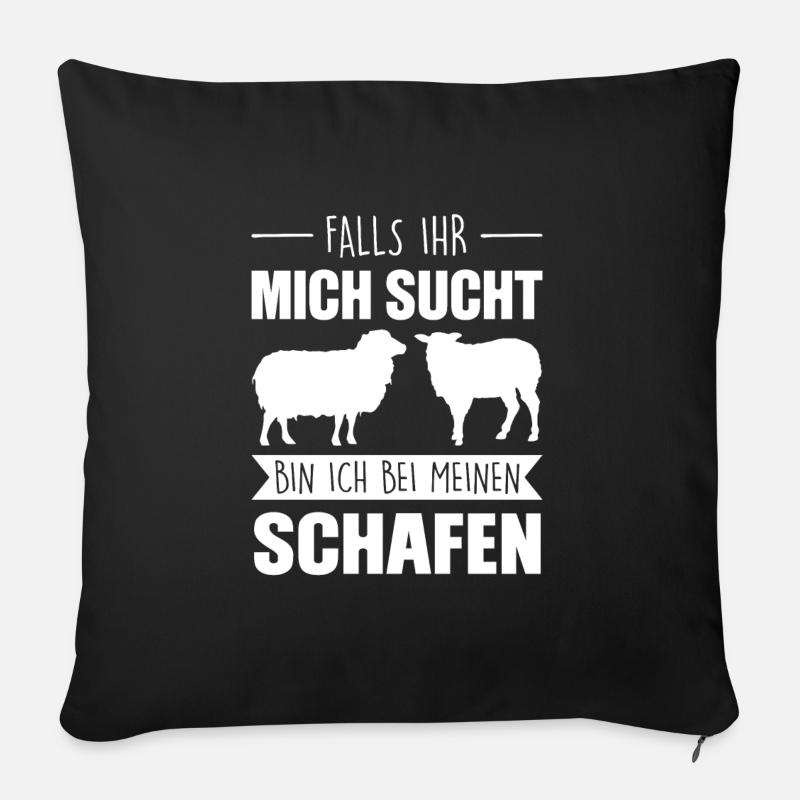Schafe Schaf Schäfer Geschenk - Sofakissenbezug 45 x 45 cm - Schwarz