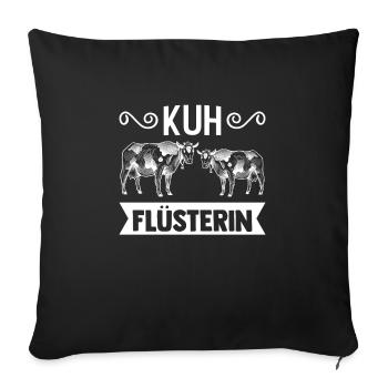Kuh Kühe Bauerin Geschenk - Sofakissenbezug 45 x 45 cm - Schwarz - Vorne