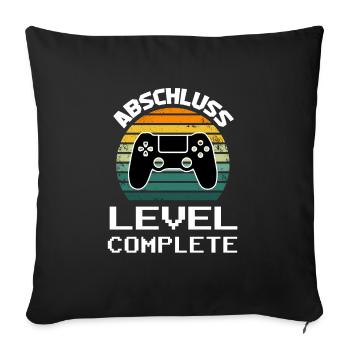 Abschluss Grundschule Schulabschluss Geschenk - Sofakissenbezug 45 x 45 cm - Schwarz - Vorne
