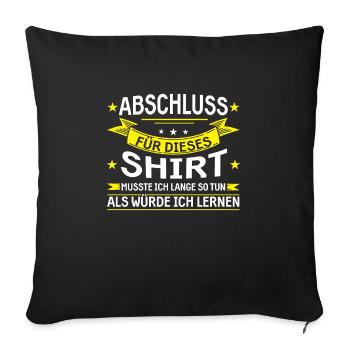 Abschluss Grundschule Schulabschluss Geschenk - Sofakissenbezug 45 x 45 cm - Schwarz - Vorne