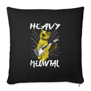 Heavy Meowtal Cat Cat Gift Idea - Sofa pillowcase 17,3'' x 17,3'' (45 x 45 cm) - black - Front