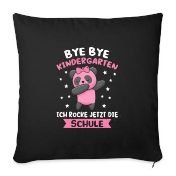 Schulanfang Schulkind Schulanfänger Geschenk - Sofakissenbezug 45 x 45 cm - Schwarz - Vorne