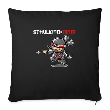 Schulanfang Schulkind Schulanfänger Geschenk - Sofakissenbezug 45 x 45 cm - Schwarz - Vorne