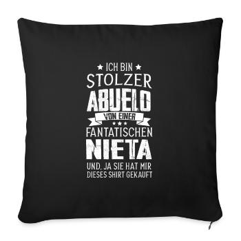 Abuelo Enkelin Opa Geschenk - Sofakissenbezug 45 x 45 cm - Schwarz - Vorne