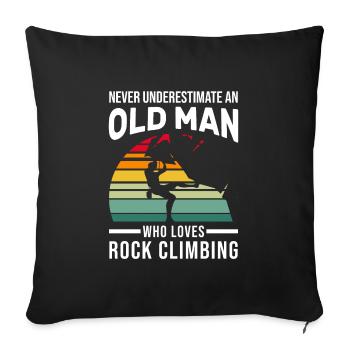 Climbing Old Man Climbing Old Man Gift - Sofa pillowcase 17,3'' x 17,3'' (45 x 45 cm) - black - Front