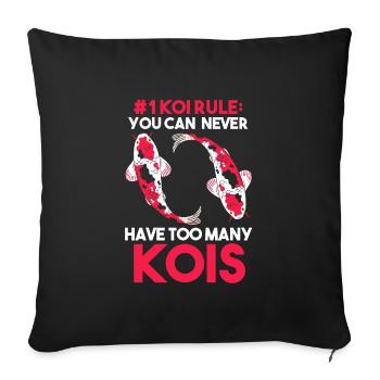 Kois Koi Koi Fish Gift - Sofa pillowcase 17,3'' x 17,3'' (45 x 45 cm) - black - Front