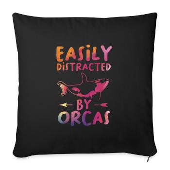 Orca Orca Gift - Sofa pillowcase 17,3'' x 17,3'' (45 x 45 cm) - black - Front