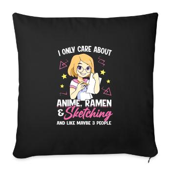 Anime Ramen & Sketch Anime Ramen Gift - Sofa pillowcase 17,3'' x 17,3'' (45 x 45 cm) - black - Front