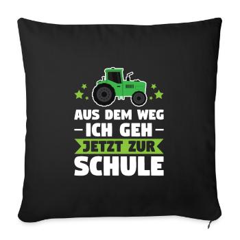 Schulkind Schulanfänger Schulanfang Geschenk - Sofakissenbezug 45 x 45 cm - Schwarz - Vorne