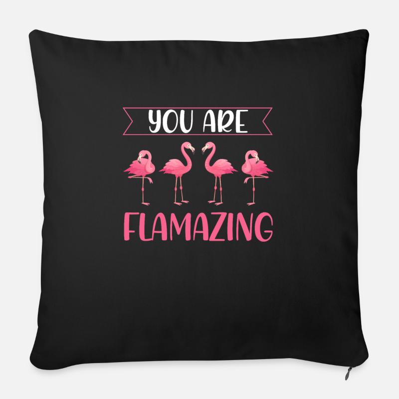 Flamingo Flamingo Geschenk - Sofakissenbezug 45 x 45 cm - Schwarz