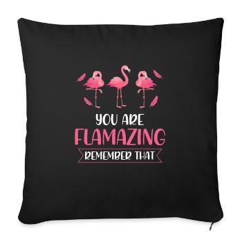 Flamingo Flamingo Geschenk - Sofakissenbezug 45 x 45 cm - Schwarz - Vorne