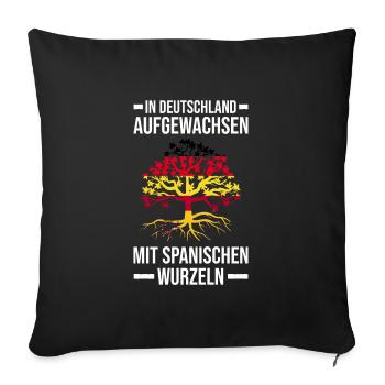Deutsch Gewachsen Spanisch Wurzeln Deutschland - Sofakissenbezug 45 x 45 cm - Schwarz - Vorne