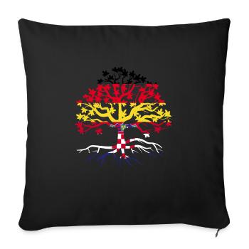 German Croatian Roots German Gift - Sofa pillowcase 17,3'' x 17,3'' (45 x 45 cm) - black - Front