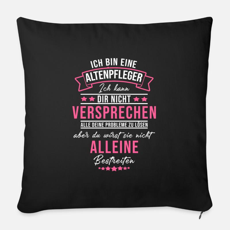 Altenpflegerin Altenheim Pflegekraft Geschenk - Sofakissenbezug 45 x 45 cm - Schwarz