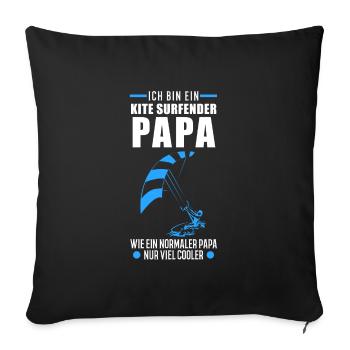 Kitesurfen Kitesurfer Papa Kiteboarder Vater - Sofakissenbezug 45 x 45 cm - Schwarz - Vorne