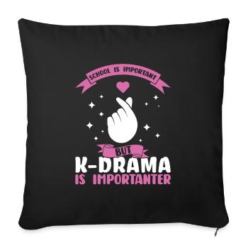 K-Drama K-Drama cadeau coréen - Housse de coussin décorative 45 x 45 cm - noir - Devant