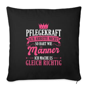 Pflegekraft Pflegepersonal Pflegekräfte Geschenk - Sofakissenbezug 45 x 45 cm - Schwarz - Vorne