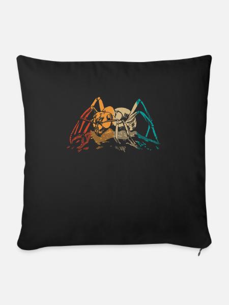 Mrówki Retro Ant Prezent - Poszewka na poduszkę 45 x 45 cm - czarny