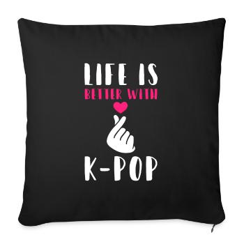 K-Pop K-Pop Gift - Sofa pillowcase 17,3'' x 17,3'' (45 x 45 cm) - black - Front