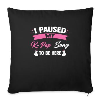 K-Pop K-Pop Korean Gift - Sofa pillowcase 17,3'' x 17,3'' (45 x 45 cm) - black - Front