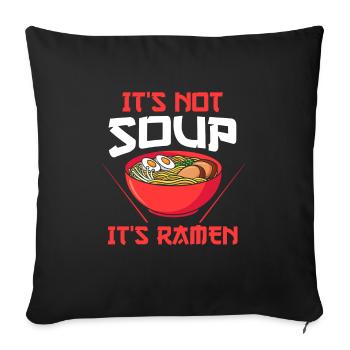 Ramen Ramen Merchandise Cadeau anime - Housse de coussin décorative 45 x 45 cm - noir - Devant