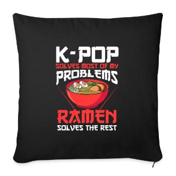 K-Pop &Ramen K-Pop Cadeau - Housse de coussin décorative 45 x 45 cm - noir - Devant
