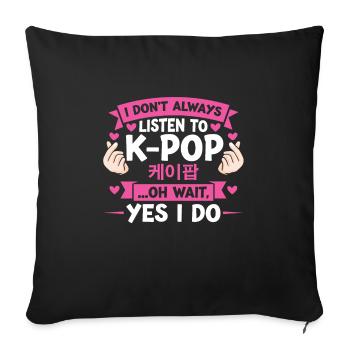 K-Pop K-Pop Cadeau coréen - Housse de coussin décorative 45 x 45 cm - noir - Devant