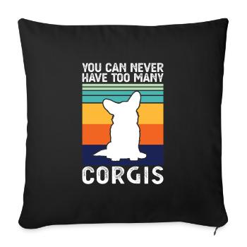 Corgi Rétro Corgi Cadeau - Housse de coussin décorative 45 x 45 cm - noir - Devant