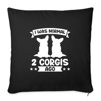 2 Corgis 2 Corgis Gift - Sofa pillowcase 17,3'' x 17,3'' (45 x 45 cm) - black - Front