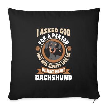Teckel teckel cadeau - Housse de coussin décorative 45 x 45 cm - noir - Devant