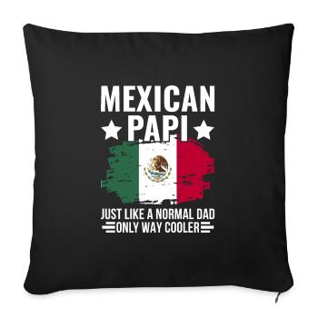Papa mexicain Papa Cadeau de papa mexicain - Housse de coussin décorative 45 x 45 cm - noir - Devant