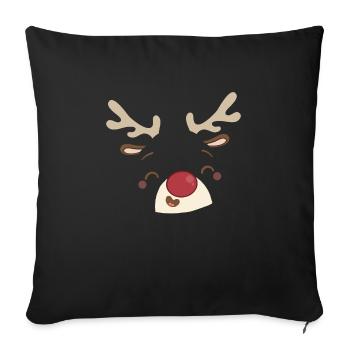 Noël Rentier Bonnet de Noël Cadeau - Housse de coussin décorative 45 x 45 cm - noir - Devant