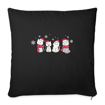 Cat Cats Christmas Gift - Sofa pillowcase 17,3'' x 17,3'' (45 x 45 cm) - black - Front