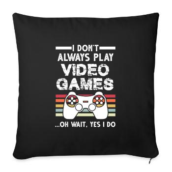 Gaming-Retro-Videospieler Geschenk - Sofakissenbezug 45 x 45 cm - Schwarz - Vorne
