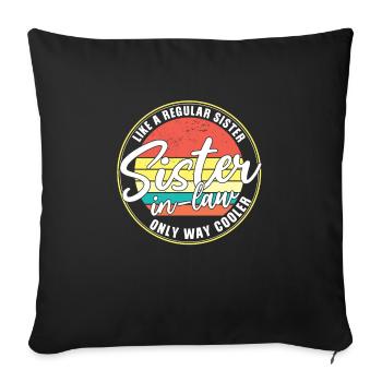 Belle-sœur Belle-Sœur Cadeau - Housse de coussin décorative 45 x 45 cm - noir - Devant