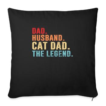 Cat dad cat dad cat dad gift - Sofa pillowcase 17,3'' x 17,3'' (45 x 45 cm) - black - Front