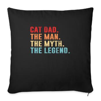 Cat dad cat dad cat dad gift - Sofa pillowcase 17,3'' x 17,3'' (45 x 45 cm) - black - Front