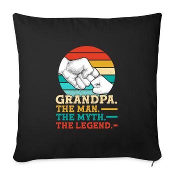 Cadeau grand-père grand-père - Housse de coussin décorative 45 x 45 cm - noir - Devant
