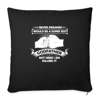 Child Godfather Uncle Gift - Sofa pillowcase 17,3'' x 17,3'' (45 x 45 cm) - black - Front