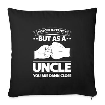 Cadeau de famille d'oncle de mari - Housse de coussin décorative 45 x 45 cm - noir - Devant