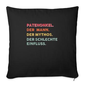 Patenonkel Patenkind Pate Geschenk - Sofakissenbezug 45 x 45 cm - Schwarz - Vorne