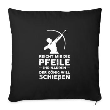Bogenschießen Bogensport Bogenschütze Geschenk - Sofakissenbezug 45 x 45 cm - Schwarz - Vorne