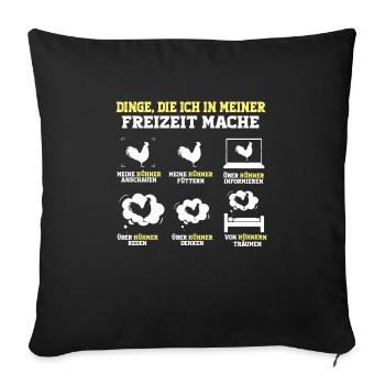 Hühner Hühnerzüchter Hühnerflüsterer Geschenk - Sofakissenbezug 45 x 45 cm - Schwarz - Vorne