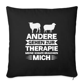 Schafe Schaf Schäfer Geschenk - Sofakissenbezug 45 x 45 cm - Schwarz - Vorne
