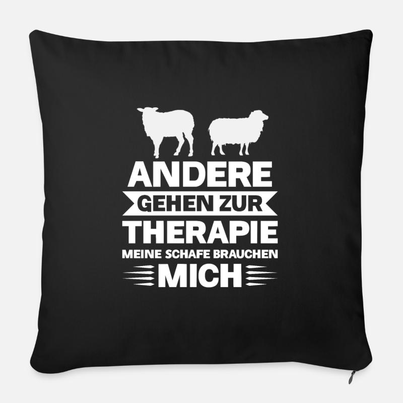 Schafe Schaf Schäfer Geschenk - Sofakissenbezug 45 x 45 cm - Schwarz