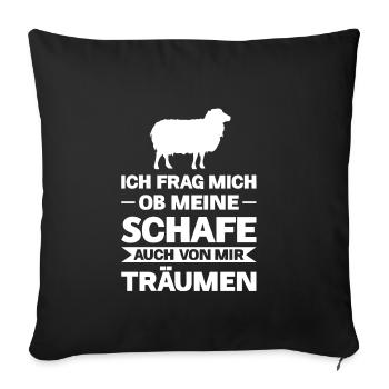 Schafe Schaf Schäfer Geschenk - Sofakissenbezug 45 x 45 cm - Schwarz - Vorne