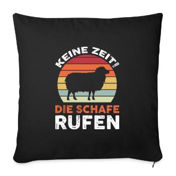 Schafe Schaf Schäfer Geschenk - Sofakissenbezug 45 x 45 cm - Schwarz - Vorne
