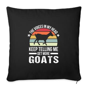 Chèvres Rétro Caprins Cadeau - Housse de coussin décorative 45 x 45 cm - noir - Devant
